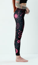 Load image into Gallery viewer, Witch Leggings Black &amp; Pink Pattern

