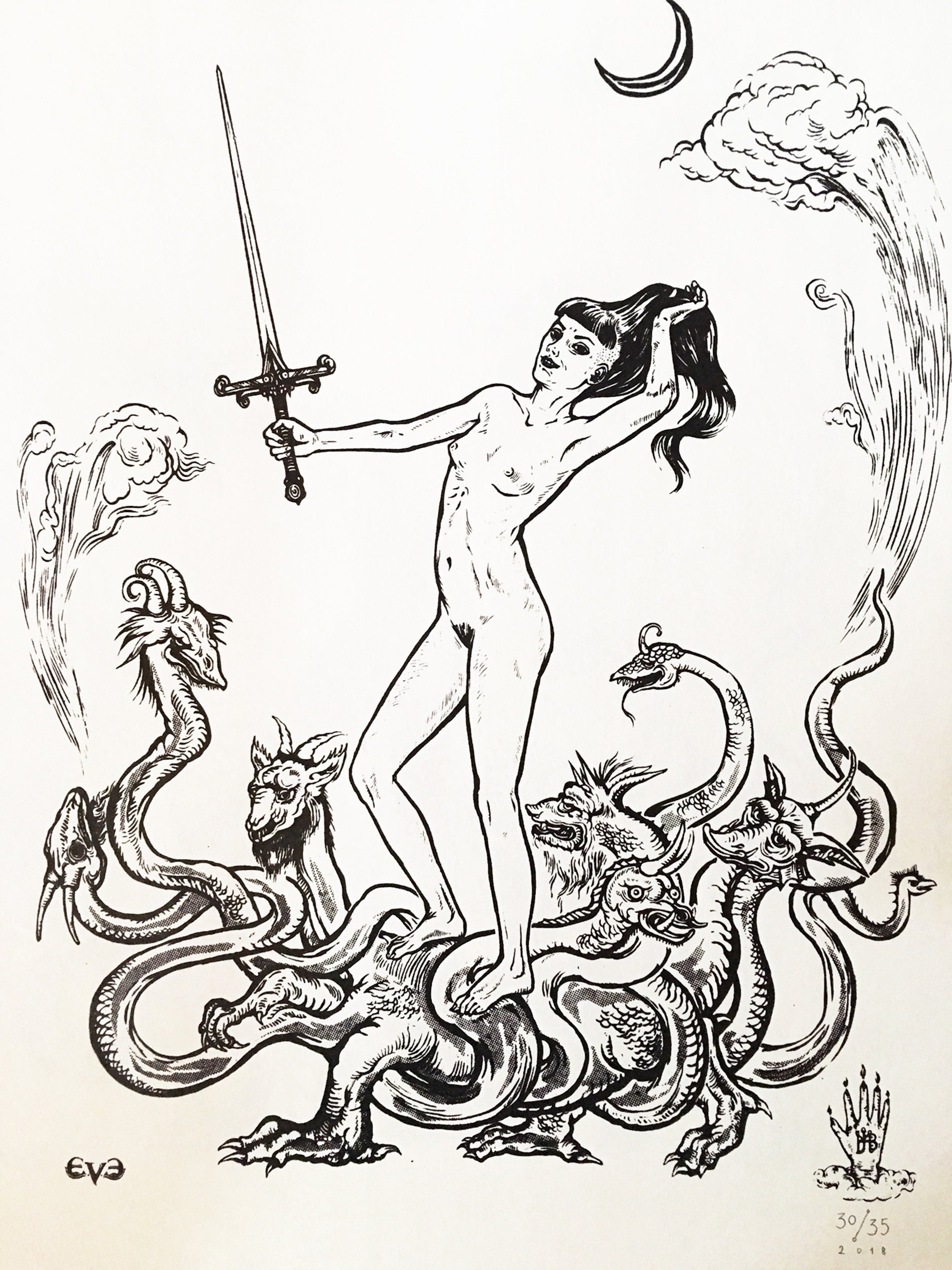 Whore of Babylon, Babylon the great, Screenprint 20