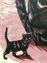 Load image into Gallery viewer, Black Cat, Screenprint 16&quot;x19&quot;
