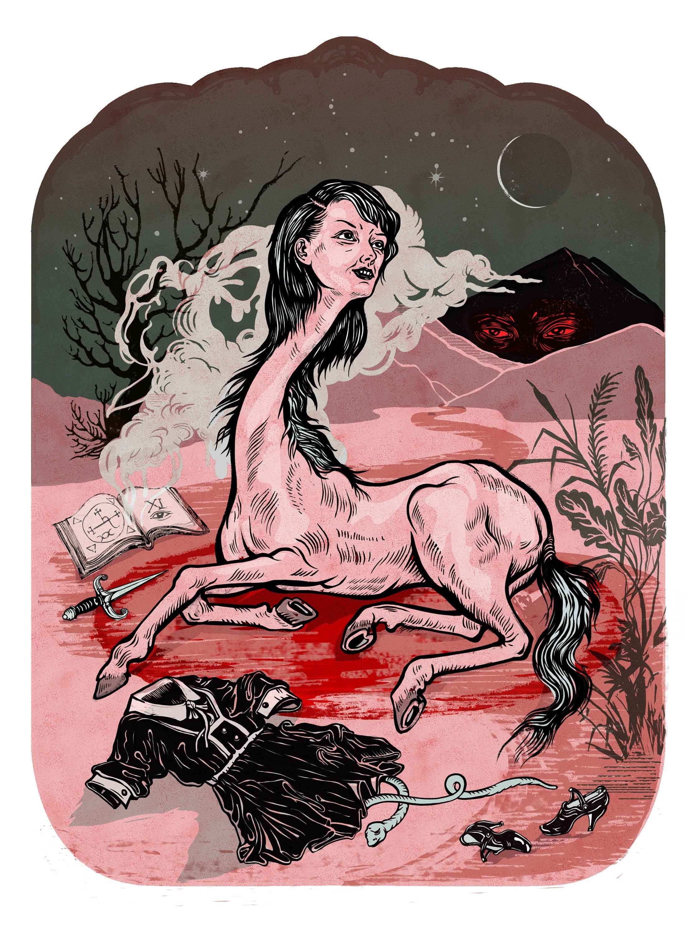 Centaur, Art print,  Shapeshifter Witch 11.4"x16.5"