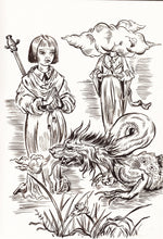 Load image into Gallery viewer, Dragon -  Ink on Paper - Original art  - 8&quot;x11.5&quot; - Pop Surrealism - Art Work
