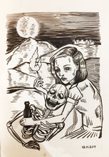 Load image into Gallery viewer, Dead Lover, Dead Valentine, 21x30 cm Ink on Paper, Original art
