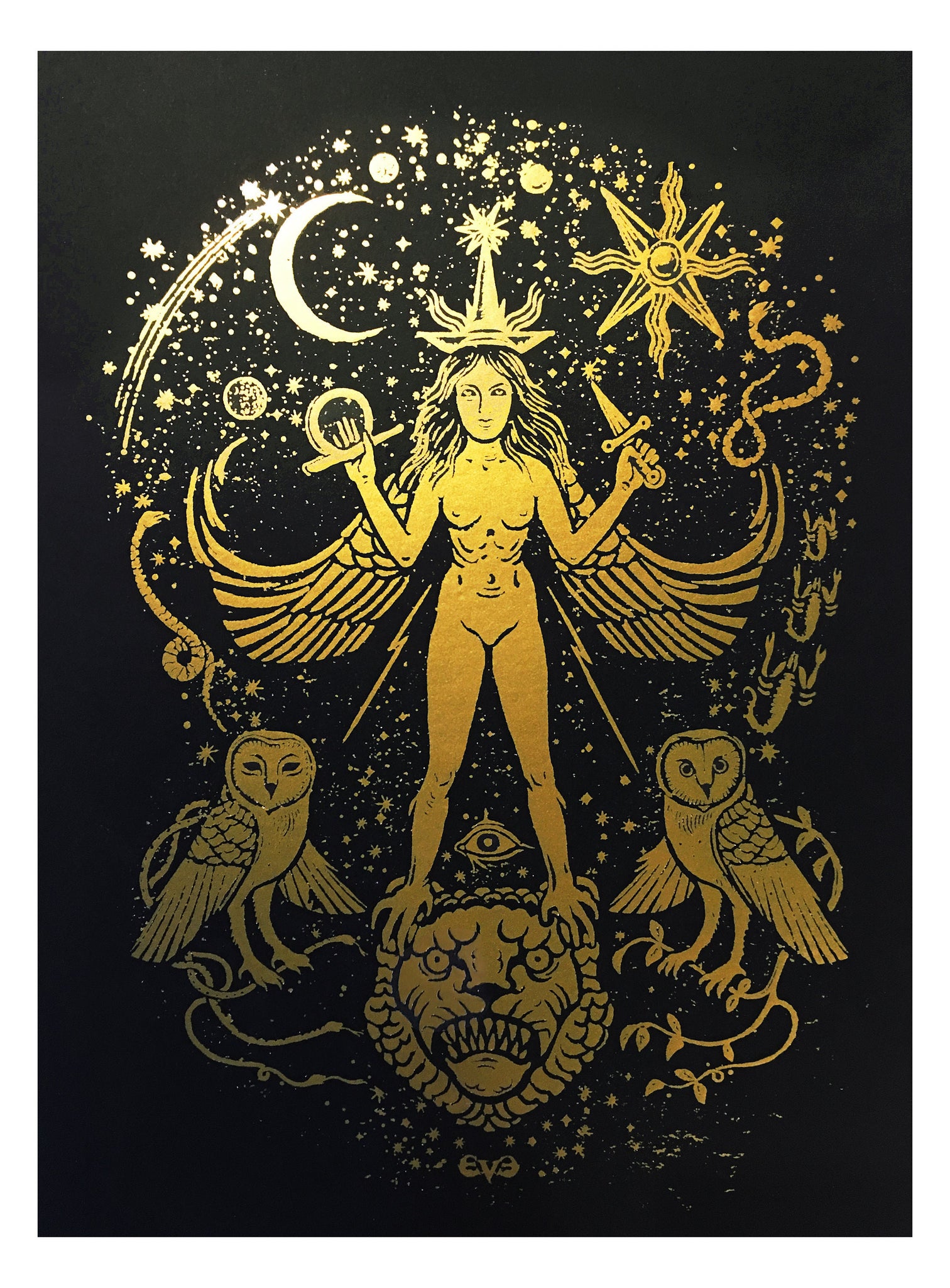 Inanna GOLD Edition, 23x32,5 cm – Axis Mundi Design