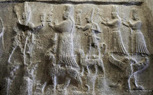 Load image into Gallery viewer, Hittite Painted Relief Sculpture Mesopotamian Pantheon, Sumerian gift
