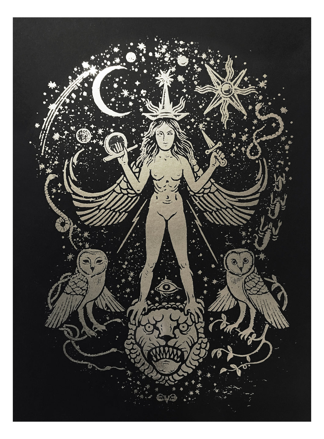 Inanna Print, Ishtar, Queen of the Night, 23x32,5 cm