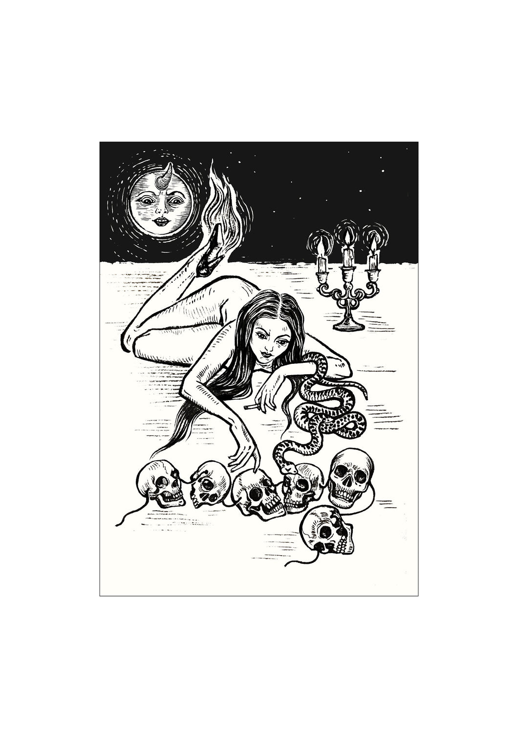 Kali print, Witch art, Art print,  Fine art print, 21x29,7 cm