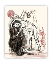 Load image into Gallery viewer, Pregnant Enchantress, Pregnant Witch Art print,  21x29,7 cm
