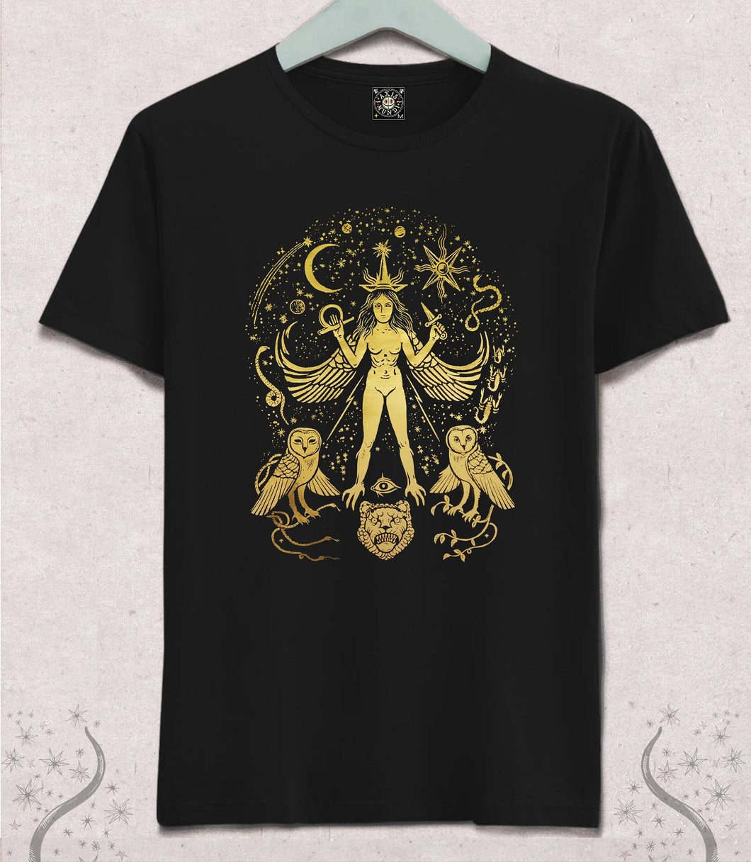 Gold Inanna T-shirt with stars