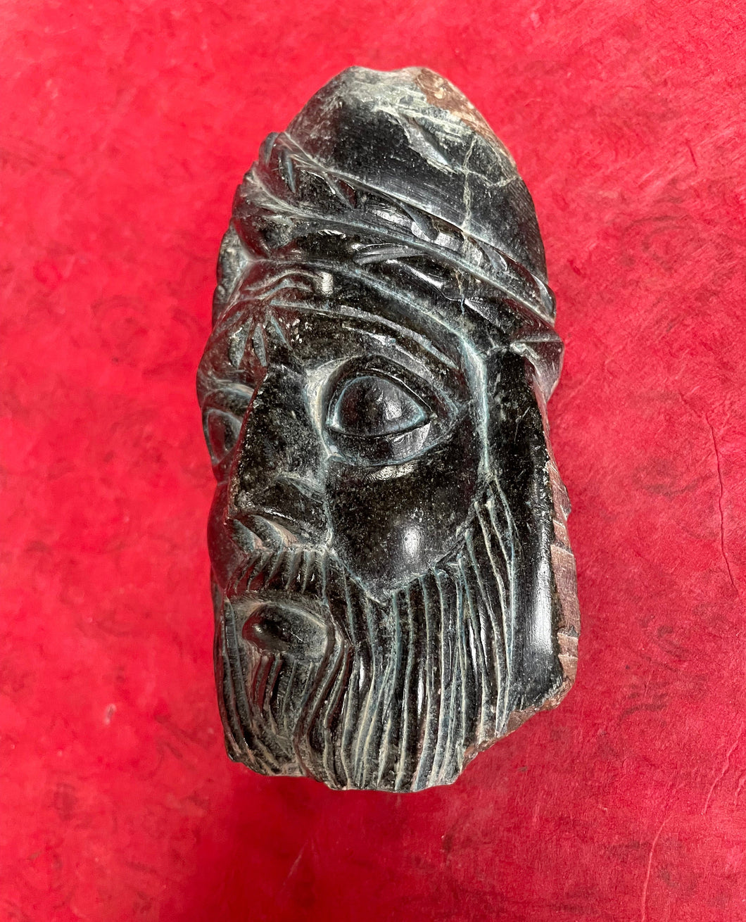 Enki Bust, Black Serpentine Stone