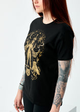 Load image into Gallery viewer, Gold Inanna T-shirt with stars
