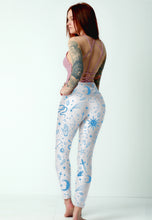 Load image into Gallery viewer, Yoga High Waisted Leggings Blue&amp;White
