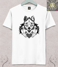 Load image into Gallery viewer, Wolf T-shirt with Sat Nam Symbol
